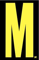 21JG30 Letter Label, M, Yellow/Black