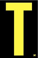 21JG37 Letter Label, T, Yellow/Black