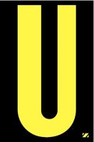 21JG38 Letter Label, U, Yellow/Black
