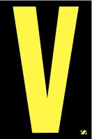 21JG39 Letter Label, V, Yellow/Black