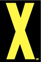 21JG41 Letter Label, X, Yellow/Black