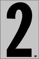 21JG46 Number Label, 2, Black/Silver