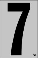21JG51 Number Label, 7, Black/Silver