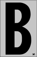 21JG55 Letter Label, B, Black/Silver