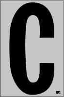 21JG56 Letter Label, C, Black/Silver