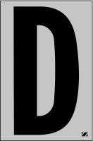 21JG57 Letter Label, D, Black/Silver