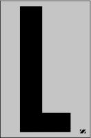 21JG65 Letter Label, L, Black/Silver
