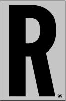 21JG71 Letter Label, R, Black/Silver
