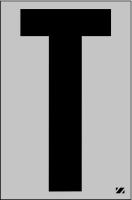 21JG73 Letter Label, T, Black/Silver