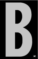 21JG91 Letter Label, B, Silver/Black