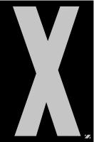 21JH14 Letter Label, X, Silver/Black