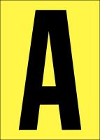 21JH27 Letter Label, A, Black/Yellow