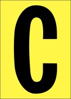 21JH29 Letter Label, C, Black/Yellow