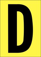 21JH30 Letter Label, D, Black/Yellow