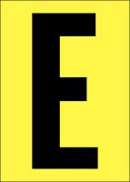 21JH31 Letter Label, E, Black/Yellow