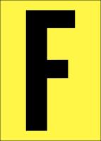 21JH32 Letter Label, F, Black/Yellow