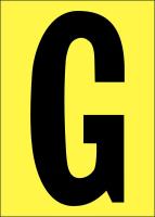 21JH33 Letter Label, G, Black/Yellow