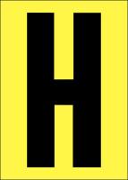 21JH34 Letter Label, H, Black/Yellow