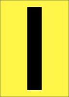 21JH35 Letter Label, I, Black/Yellow