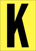 21JH37 Letter Label, K, Black/Yellow
