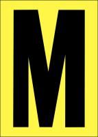 21JH39 Letter Label, M, Black/Yellow