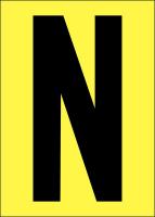 21JH40 Letter Label, N, Black/Yellow