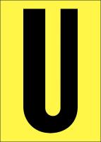 21JH47 Letter Label, U, Black/Yellow