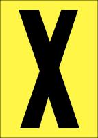 21JH50 Letter Label, X, Black/Yellow