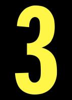 21JH56 Number Label, 3, Yellow/Black