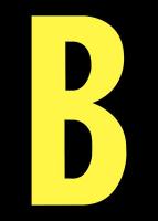 21JH64 Letter Label, B, Yellow/Black