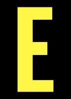 21JH67 Letter Label, E, Yellow/Black