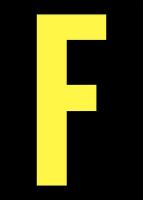 21JH68 Letter Label, F, Yellow/Black