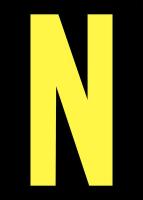 21JH76 Letter Label, N, Yellow/Black