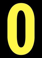 21JH77 Letter Label, O, Yellow/Black