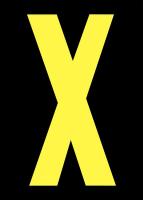 21JH86 Letter Label, X, Yellow/Black