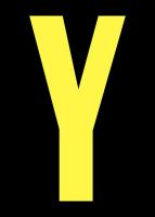 21JH87 Letter Label, Y, Yellow/Black