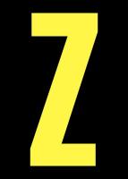 21JH88 Letter Label, Z, Yellow/Black