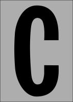 21JJ02 Letter Label, C, Black/Silver