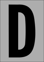 21JJ03 Letter Label, D, Black/Silver