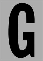 21JJ06 Letter Label, G, Black/Silver