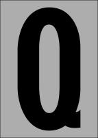 21JJ16 Letter Label, Q, Black/Silver