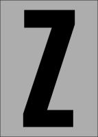 21JJ25 Letter Label, Z, Black/Silver