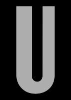 21JJ56 Letter Label, U, Silver/Black