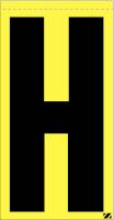 21JP16 Letter Label, H, Black/Yellow, PK 25