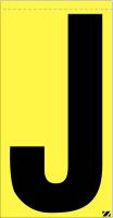 21JP18 Letter Label, J, Black/Yellow, PK 25