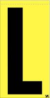 21JP20 Letter Label, L, Black/Yellow, PK 25