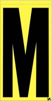 21JP21 Letter Label, M, Black/Yellow, PK 25