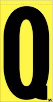 21JP25 Letter Label, Q, Black/Yellow, PK 25