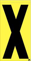 21JP32 Letter Label, X, Black/Yellow, PK 25