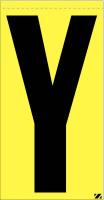 21JP33 Letter Label, Y, Black/Yellow, PK 25